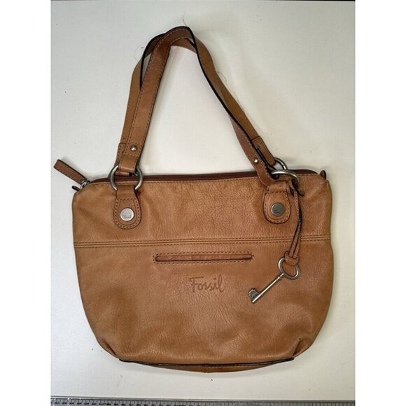 Fossil Long Live Vintage Butterscotch Brown Leather Shoulder Purse - Picture 5 of 12